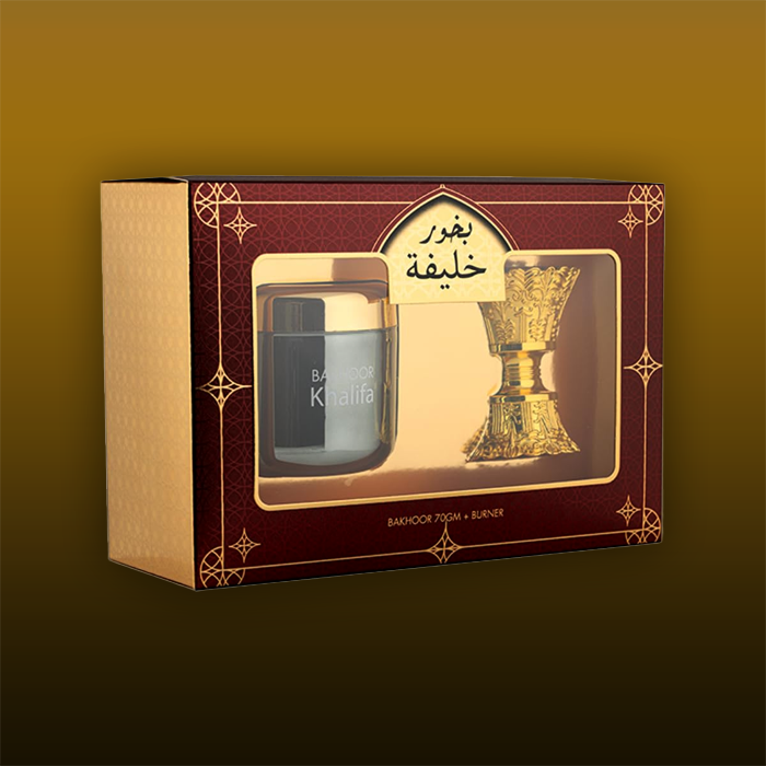 Khalifa Set Cadou Arăbesc | HAMIDI - incense oil burner bakhoor khalifa 70g gift set hamidi | Malika